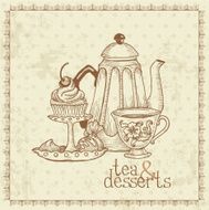 Doodled Tea &amp; Desserts Card