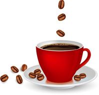 Cup of coffee and coffee-beans N9