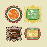Vintage coffee banner set