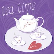 teapot and two cups
