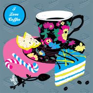 Vector Elegant Cup of Coffee Card Illustration