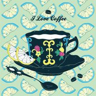 Vector Elegant Cup of Coffee Card Illustration N2