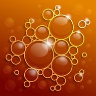 Abstract background with shining circles and bubbles