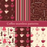 Set of coffee seamless patterns N2
