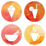 Watercolor buttons set