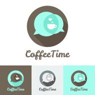 Vector modern flat coffee shop cafe or restaurant logo