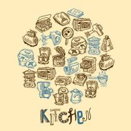 Kitchen equipment sketch