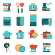 Kitchen appliances icons set