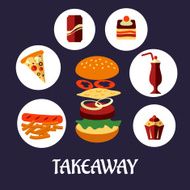 Takeaway food flat poster design