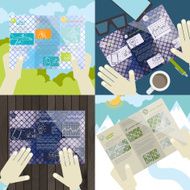 Set of flat design concept icons for business N3