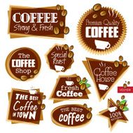 Various Vector Coffee Labels