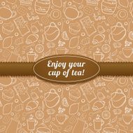 Tea and sweets vector background N4