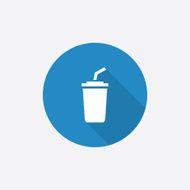 coffee Flat Blue Simple Icon with long shadow N2
