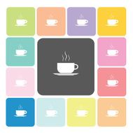 Coffee Icon color set vector illustration