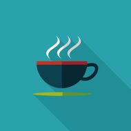 coffee flat icon with long shadow N24