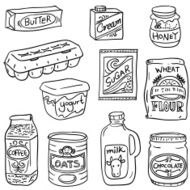 Dairy food in black and white