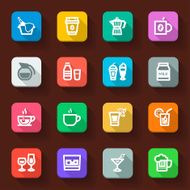 Beverage flat icons