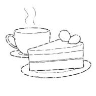 cake and cup of coffee