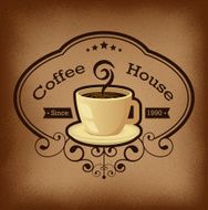 Premium coffee label over vintage background N6