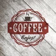 Vintage retro coffee vector labels on the old wood texture N20