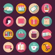 Set of flat style shopping icons