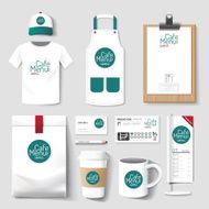 Vector restaurant cafe set flyermenu package t-shirt cap uniform design N9