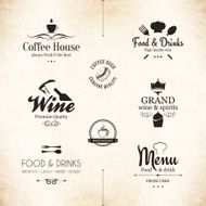 Set of labels for restaurant menu design