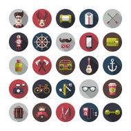 Set of modern flat design hipster icons N2