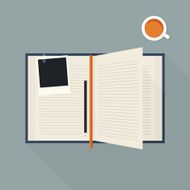 Open Notebook and Coffee Cup N4