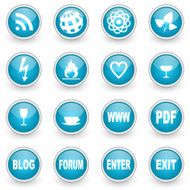 glossy circle web icons set