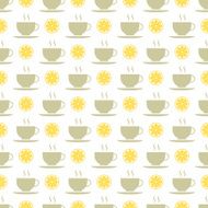 Seamless pattern of tea and lemons