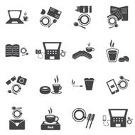 cafe icons set N8