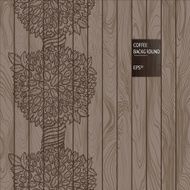 Wooden background with coffee beans seamless line ornament