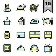 Hotel icons set N8
