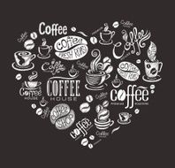 Coffee labels Design elements on the chalkboard
