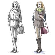Fashion hand drawn illustration Vector sketch street fashion N3