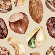 Seamless pattern with nuts N6