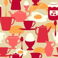 Seamless pattern with breakfast theme