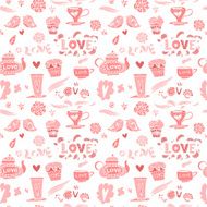 Seamless vector pattern in doodle style for Valentine&#039;s Day