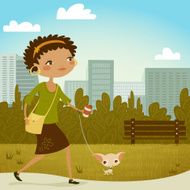 Girl with dog - Very detailed