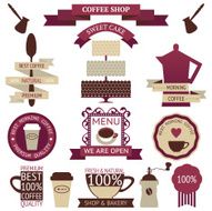 Vector collection of decorative coffee icons N11