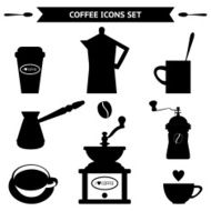 Vector collection of decorative coffee icons N12