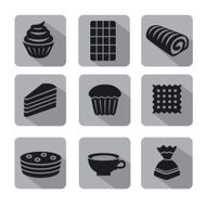 confectionery icon set gray