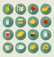 Food icon set on the banners