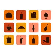 Fast food icon set of and drinks