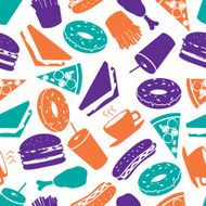 fast food colorful pattern eps10