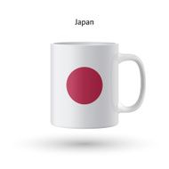 Japan flag souvenir mug on white background