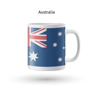 Australia flag souvenir mug on white background