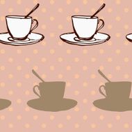 seamless vector pattern with teacups N13