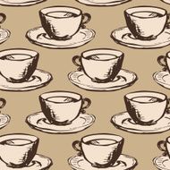 seamless vector pattern with teacups N14